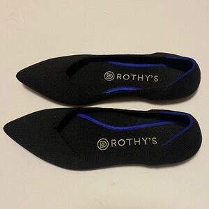 Rothy's the point ballet Black and Blue Women's Flats. Size 7